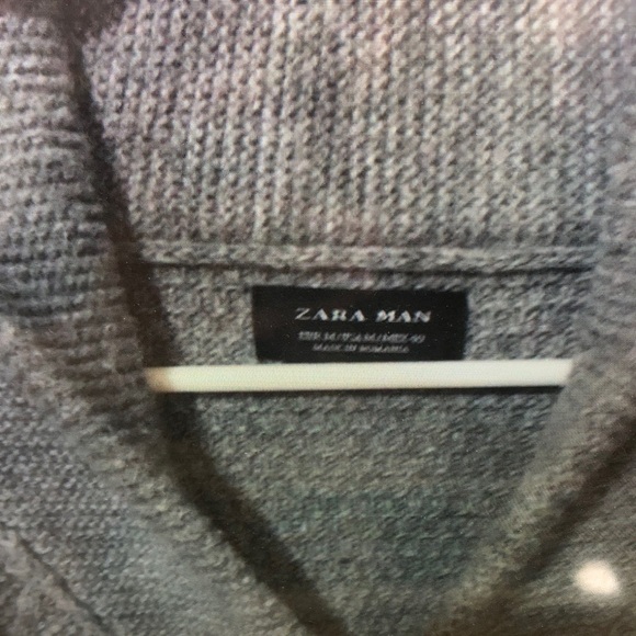 Men's Gray Cardigan Sweater - Picture 3 of 3